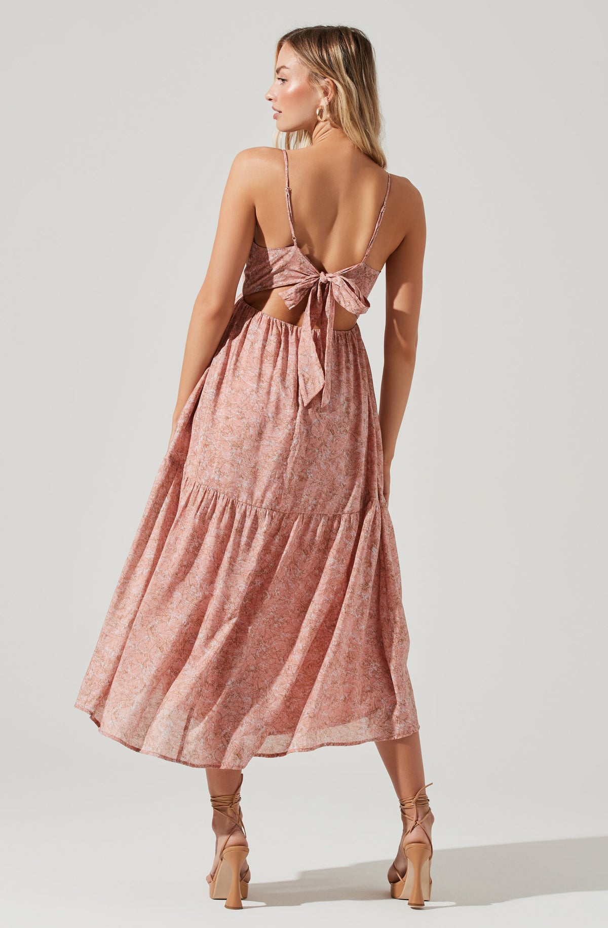 Ursa Tie Back Floral Midi Dress – ASTR ...